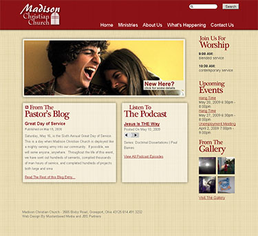 Madison Christian Church madison christian church drupal site with 3 blogs, 3 photo galleries and podcast